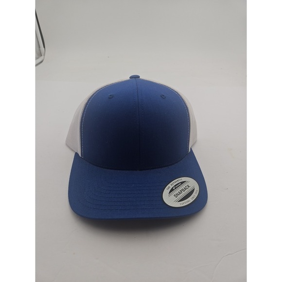 Men's Casual Blank Snapback  Blue / White  New Mesh - Picture 2 of 5